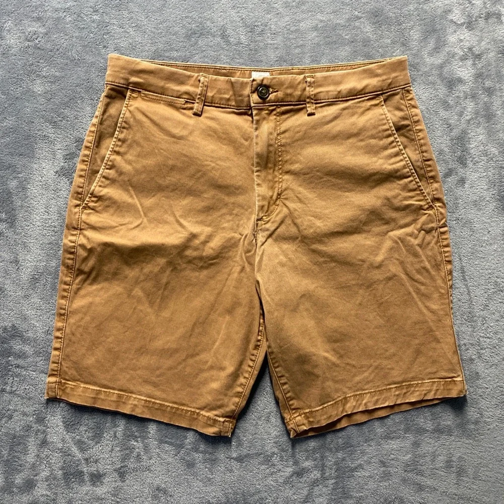 Gap Shorts Mens 31 Essential Khaki Brown 10 Inch Inseam Cotton Made in 2022